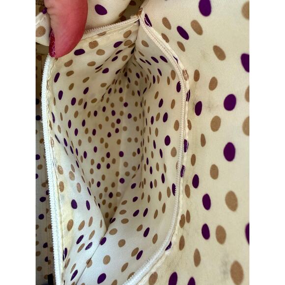 Kate Spade New York Black White Satchel Purse Handbag Shoulder Bag Polka Dot - Picture 9 of 16